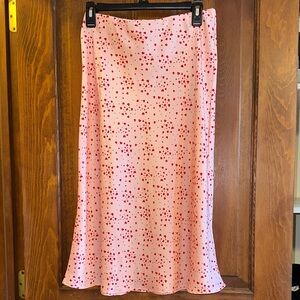 Miami Pink A-Line Skirt with Red Dots